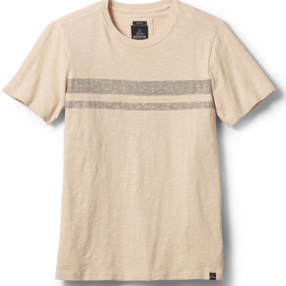 prAna, Fraziers Beach Slim Men's T-Shirt, Color Stone, New with Tag